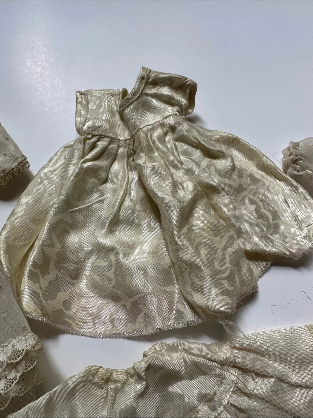 Vintage Doll Clothes Cream Lace Bundle
